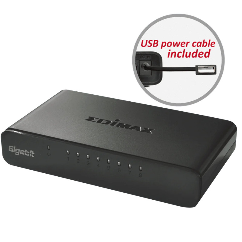 Edimax 8-Port Gigabit Desktop Switch EDES-5800G-UK - محول